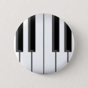 Keyboard / Piano Keys: 6 Cm Round Badge