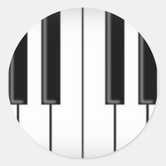 Keyboard / Piano Keys: Classic Round Sticker (Front)