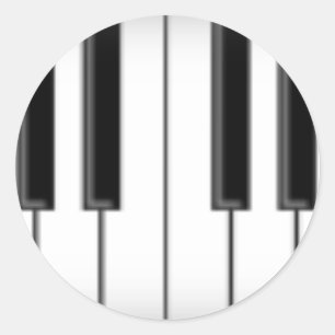 Keyboard / Piano Keys: Classic Round Sticker