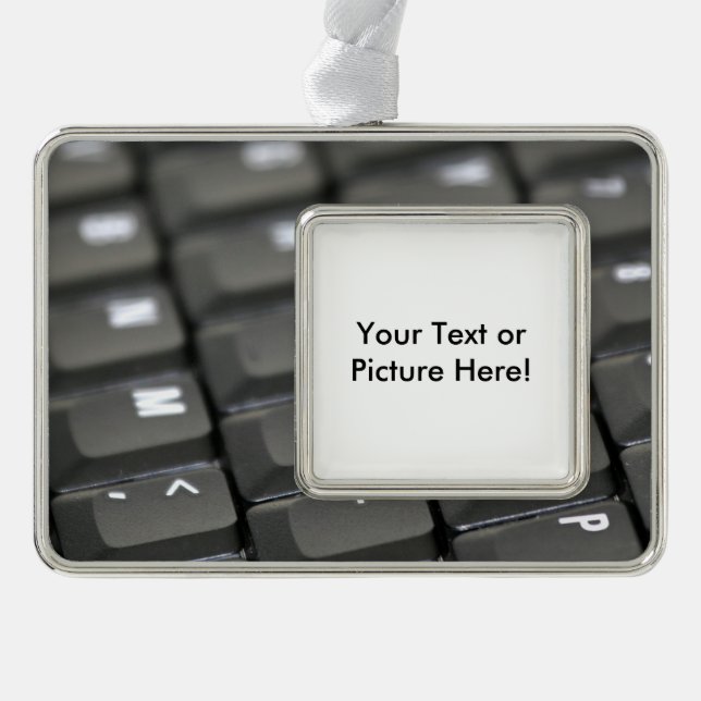 Keyboard Silver Plated Framed Ornament (Front)