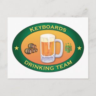 Keyboards Drinking Team Postcard