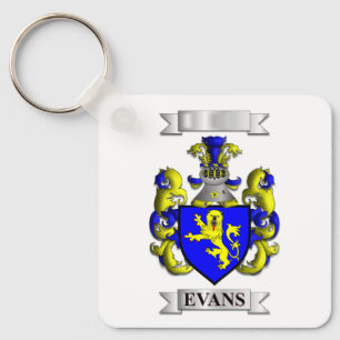 Keychain Aluminium Evans Family Surname And Shield