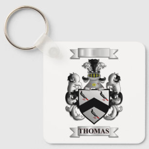 Keychain Aluminium Thomas Family Surname + Shield