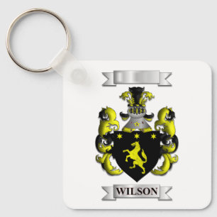 Keychain Aluminium Wilson Family Surname + Shield