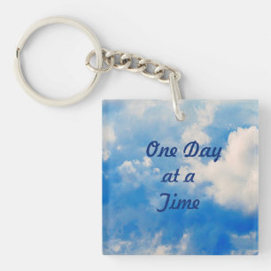 Keychain-Azure With White Clouds Key Ring
