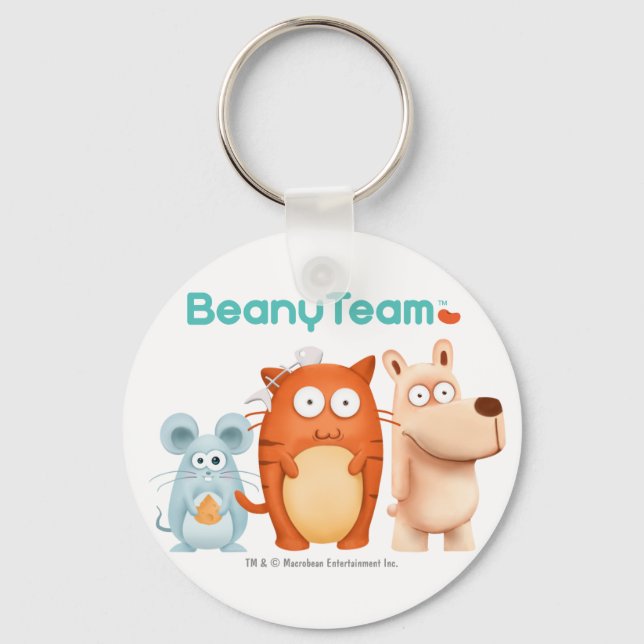 Keychain: BeanyTeam™ - Cat & Mouse & Dog Key Ring (Front)