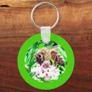 Keychain - Bee on Clover Blossom