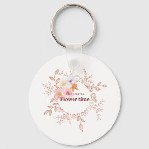 Keychain Botanical Flower Time Key Ring