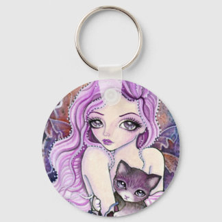 Keychain - Cat & Fairy Art "The Coming Storm"
