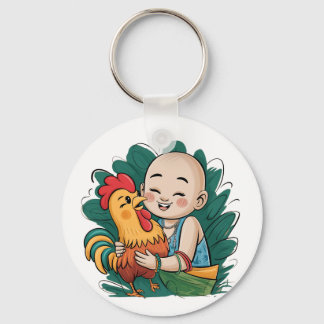 Keychain | Chloe Baby Hugs The Rooster