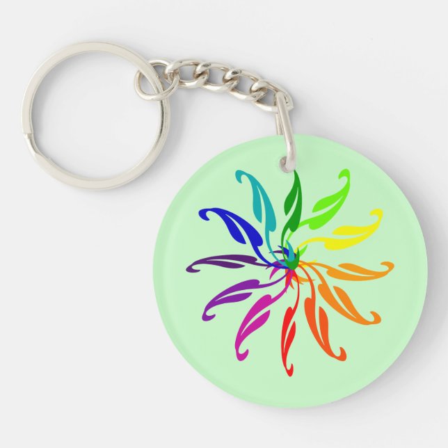 Keychain - Colour Wheel Leaves (Front)