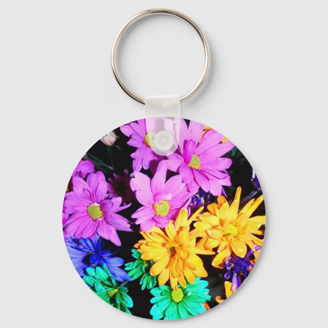 Keychain Colourful Flowers (Front)