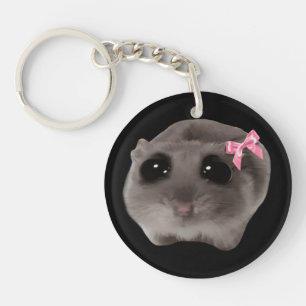 Keychain Coquette Sad Hamster Meme