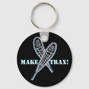 KEYCHAIN Crossed Snowshoes Snowshoeing make trax!