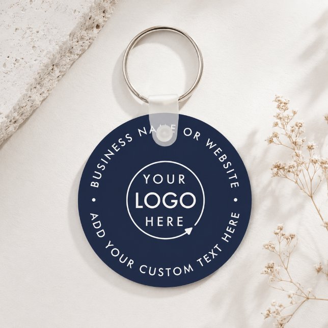 Keychain | Custom Logo Biz Promo Keyring Tag (Stylish company branded keychains for small business office keys, gifting & promotional swag.)