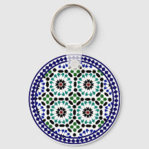 Keychain designed with Moroccan zellige art