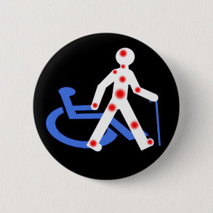 Keychain Disabled invisible / Visible 6 Cm Round Badge