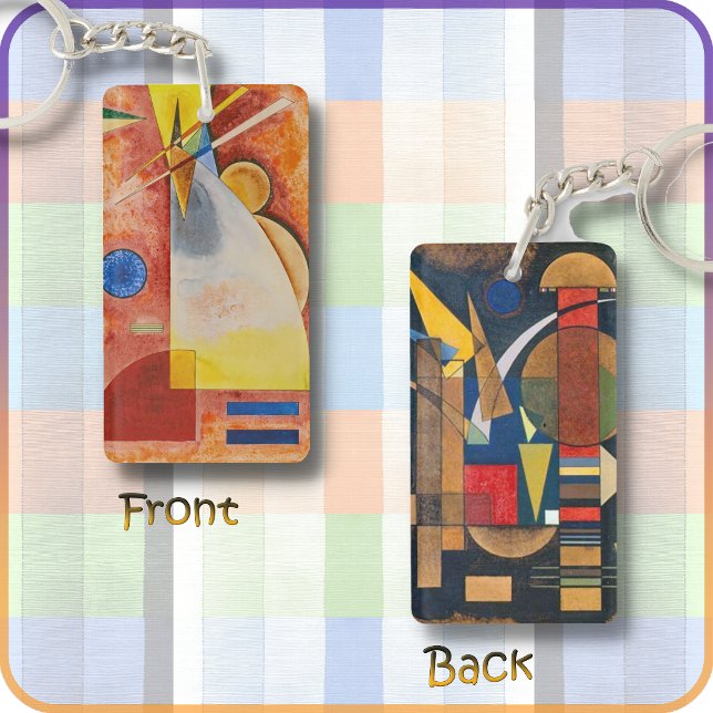 KEYCHAIN Double-sided - Abstract Art by Kandinsky (A 2-sided Key-ring featuring two of his abstracts from the 1920s. )