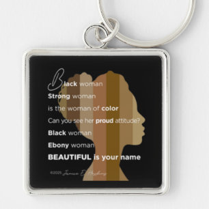 Keychain "Ebony Woman Beautiful is your name"