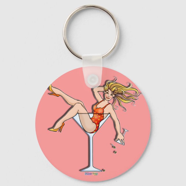 Keychain - Girl in a Martini, Olivia (Front)