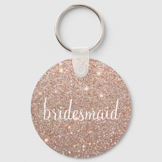 Keychain - Glitter Fab Bridesmaid RoseGold (Front)