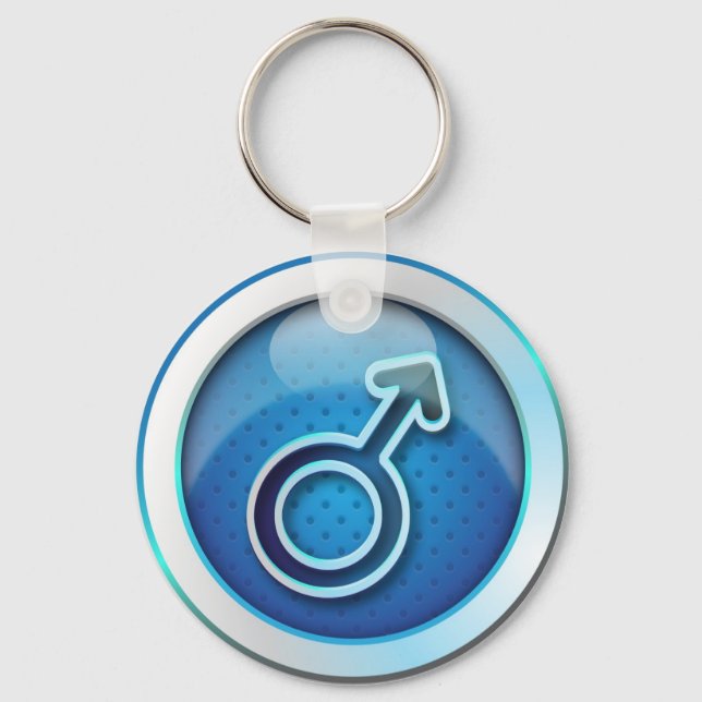 Keychain glossy gender man symbol (Front)