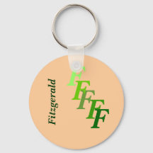 Keychain - Green Monogram with surname