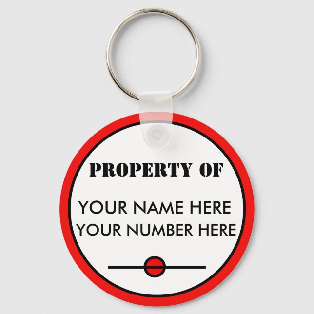 Keychain ID TAG With Your Name, Your Number (Front)