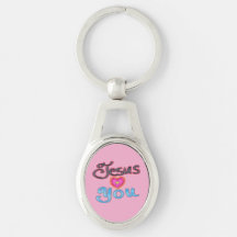 Keychain Jesus Loves You for Christian Ladies 
