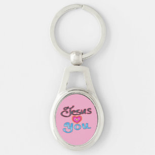 Keychain Jesus Loves You for Christian Ladies 
