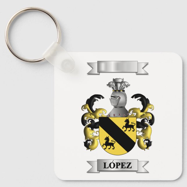 Keychain Lopez Surname And Shield (Front)