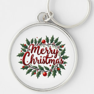 Keychain   Merry Christmas Wreath