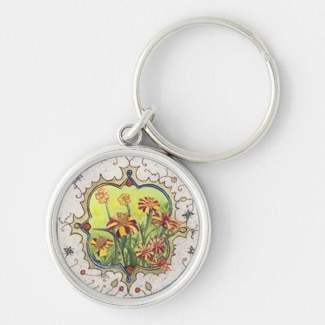 Keychain-Miniature Marigolds Key Ring (Front)