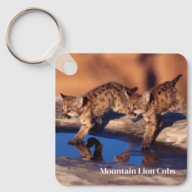 Keychain-Mountain Lion Cubs Keychain (Front)