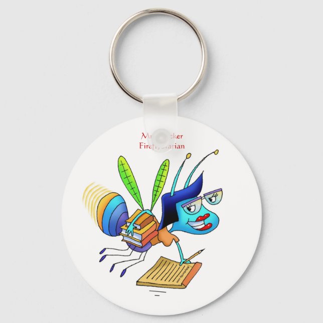 Keychain Mrs. Flicker Fireflybrarian (Front)