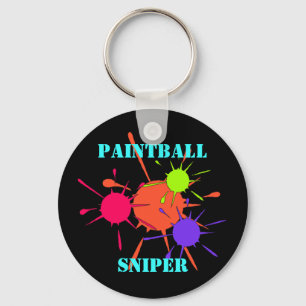 KEYCHAIN PAINTBALL SNIPER ALL CLOSE IN PAINT SHOTS