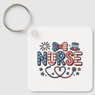 Keychain-Patriotic 4th of July Key Ring