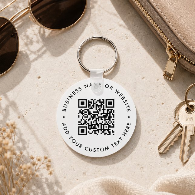 Keychain | Personalised QR Code Business Promo Tag (Interactive editable QR code keychains to promote your business, products or services.)