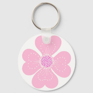 Keychain Pink Heart Flower