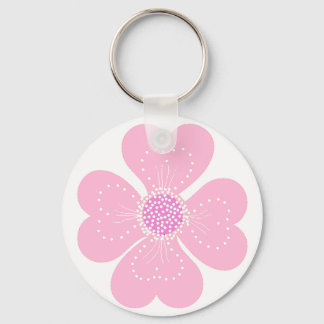 Keychain Pink Heart Flower