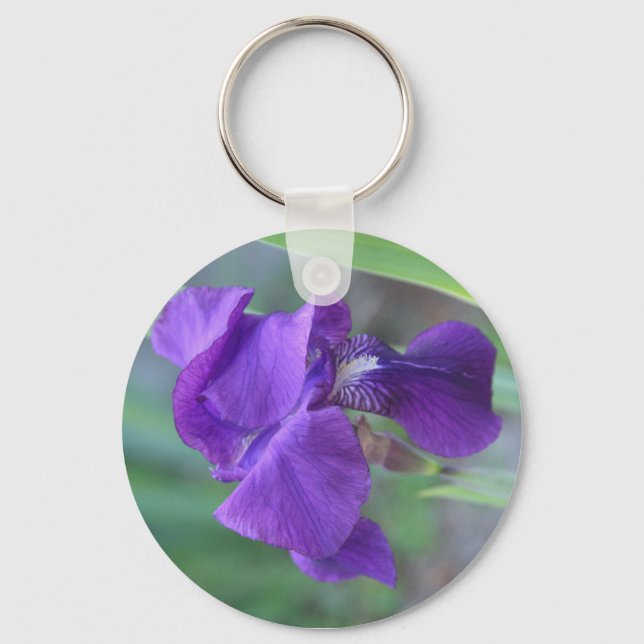 Keychain, "Purple Iris" Key Ring (Front)