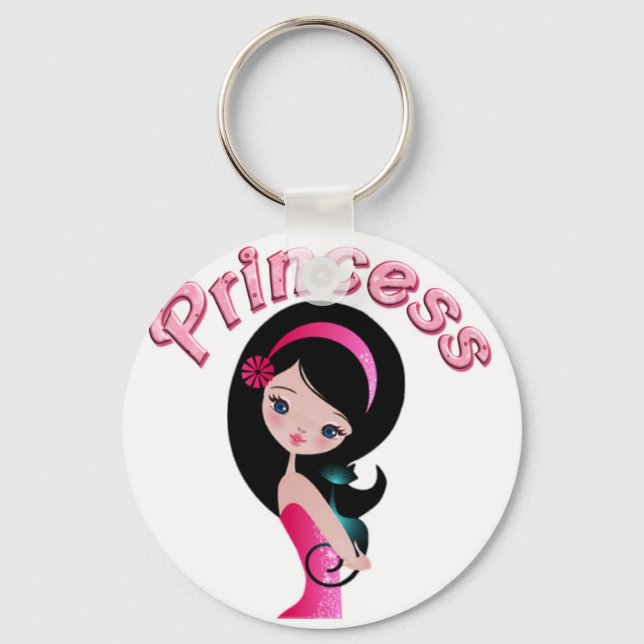 Keychain Retro Pink Princess (Front)