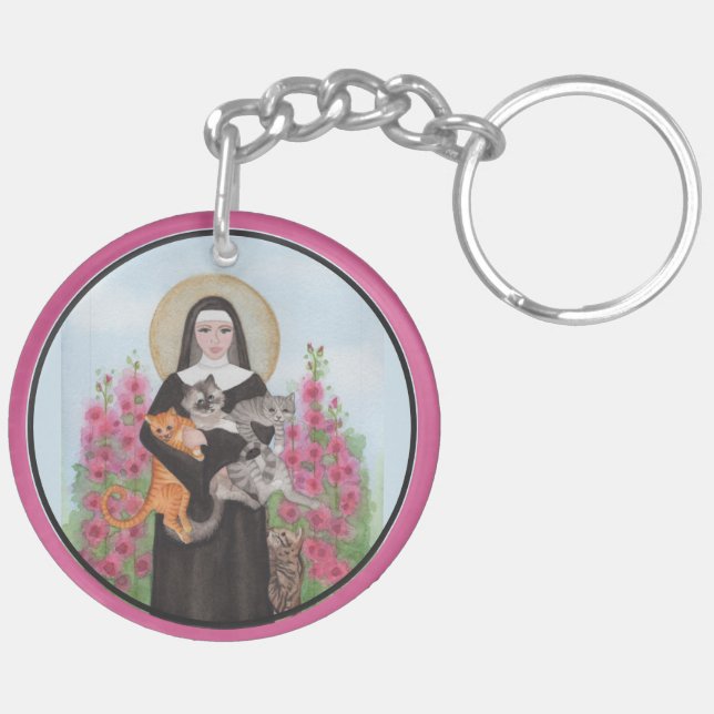 Keychain Saint Gertrude Patron St. of Cats (Back Right)