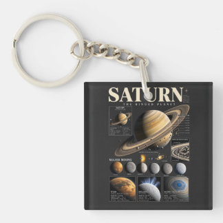 Keychain | Vintage Saturn Planet Space Astronomy