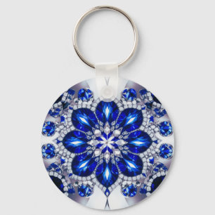 Keychain with Blue White Colours Design