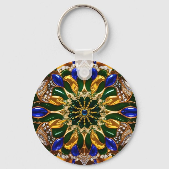 Keychain with Brazil Colours Design (Front)