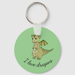 Keychain with cute baby dragon design