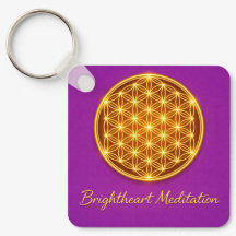 Keychain with Flower of Life and Maha Sri Yantra 