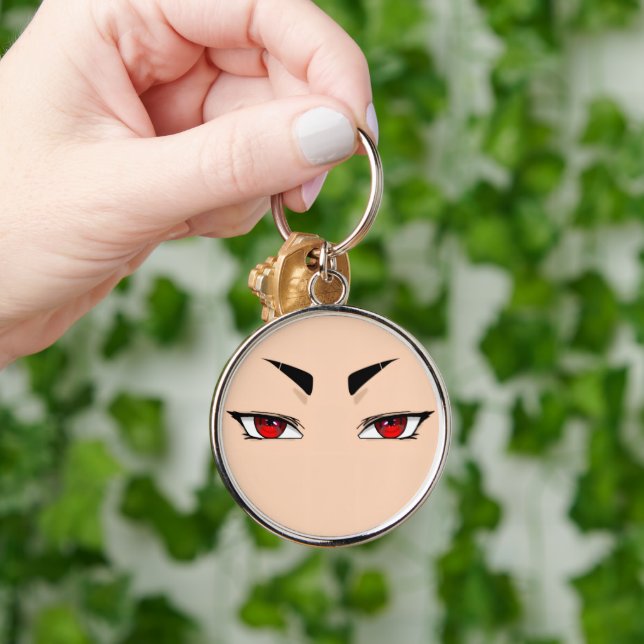 Keychain with sharp red eyes draw (Hand)