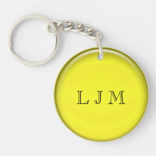 Keychain - Yellow Disc with Initials